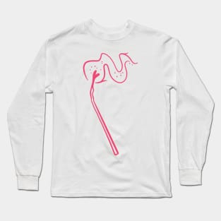 flaming hot orange match stick, heart on fire cute gift Long Sleeve T-Shirt